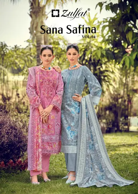 Sana Safina Vol 4 by Zulfat Cotton Designer Salwar Suits Wholesale Online